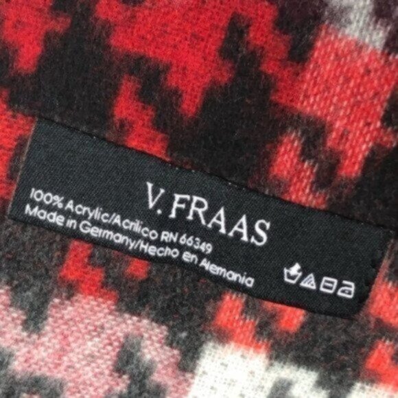 V. FRAAS Red/Black/Grey Infinity Warm Comfy Cozy Winter Scarf - Picture 6 of 6